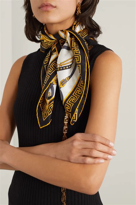 versace inspired silk scarf|Versace silk scarf women.